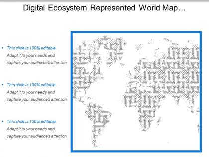 Digital ecosystem represented world map continents earth image