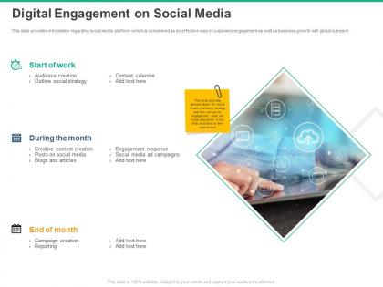 Digital engagement on social media end month ppt powerpoint presentation show