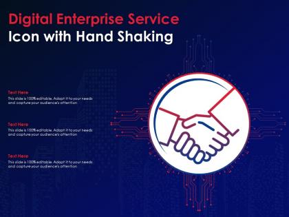 Digital enterprise service icon with hand shaking