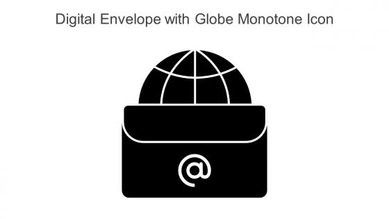 Digital Envelope With Globe Monotone Icon In Powerpoint Pptx Png And Editable Eps Format
