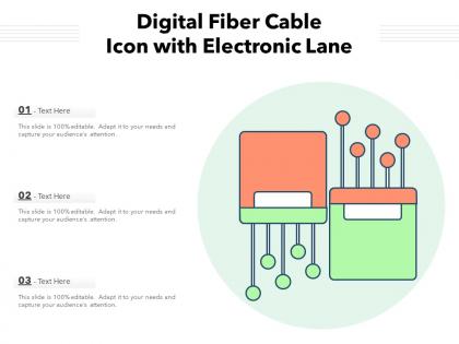 Digital fiber cable icon with electronic lane