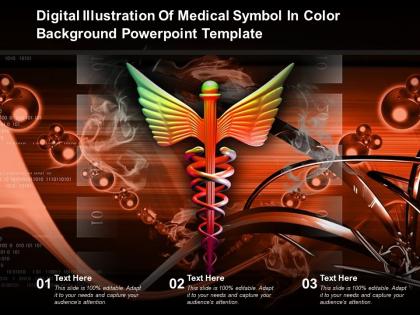 Digital illustration of medical symbol in color background powerpoint template