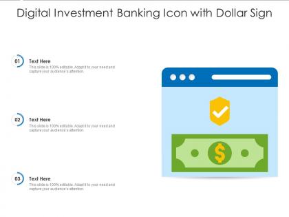 Digital investment banking icon with dollar sign