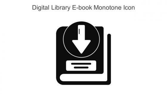 Digital Library E Book Monotone Icon In Powerpoint Pptx Png And Editable Eps Format