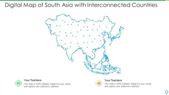 Digital map of south asia with interconnected countries