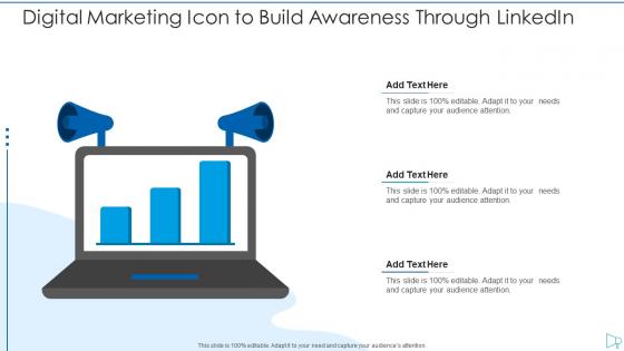 Digital marketing icon to build awareness through linkedin