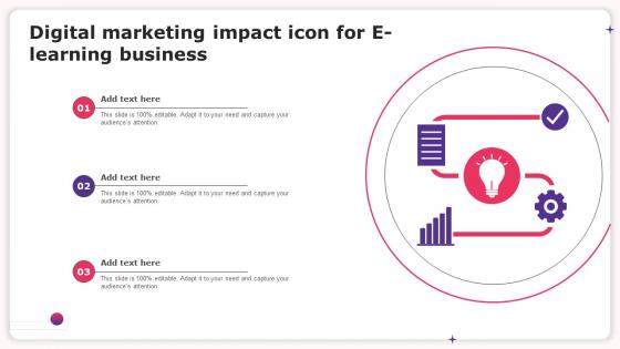 Digital Marketing Impact Icon For E Learning Business