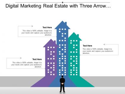 Digital marketing real estate with arrow upward