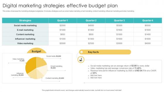 Digital Marketing Strategies Effective Budget Plan Using Various Marketing Methods Strategy SS V