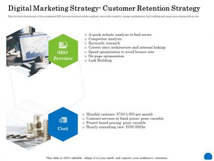 Digital marketing strategy customer retention strategy ppt powerpoint presentation layouts slides