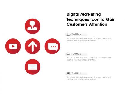 Digital marketing techniques icon to gain customers attention