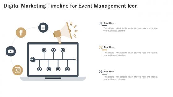 Digital Marketing Timeline For Event Management Icon