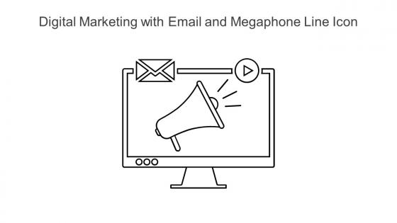 Digital Marketing With Email And Megaphone Line Icon