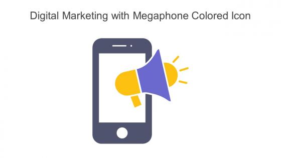 Digital Marketing With Megaphone Colored Icon In Powerpoint Pptx Png And Editable Eps Format