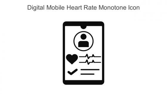 Digital Mobile Heart Rate Monotone Icon In Powerpoint Pptx Png And Editable Eps Format