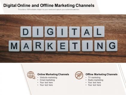 Digital online and offline marketing channels