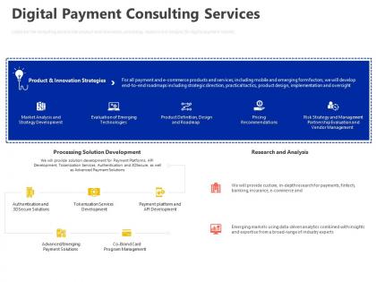 Digital payment consulting services ppt powerpoint presentation pictures samples