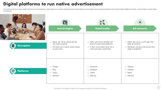 Digital Platforms To Run Native Advertisement Digital And Traditional Marketing Strategies MKT SS V