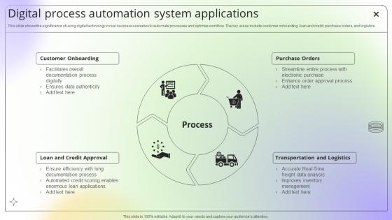 Digital Process Automation System Applications
