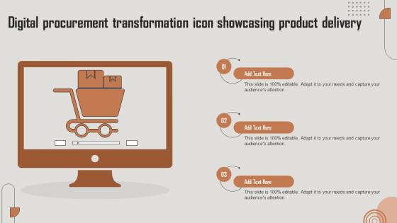 Digital Procurement Transformation Icon Showcasing Product Delivery