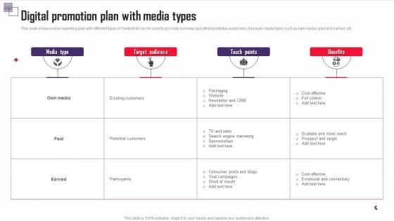 Digital Promotion Plan With Media Types