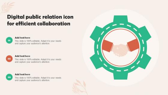 Digital Public Relation Icon For Efficient Collaboration