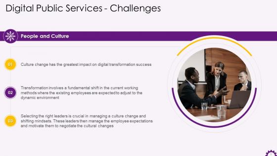 Digital Public Services Challenge People And Culture Training Ppt