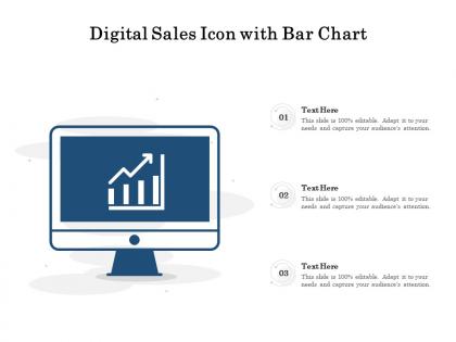 Digital sales icon with bar chart