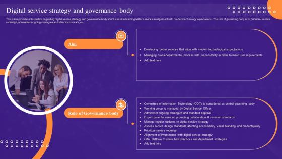 Digital Service Strategy And Governance Body Leadership Playbook For Digital Transformation