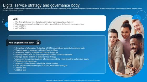 Digital Service Strategy And Governance Body Technological Advancement Playbook