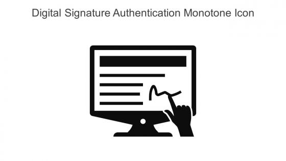 Digital Signature Authentication Monotone Icon In Powerpoint Pptx Png And Editable Eps Format