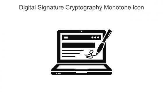 Digital Signature Cryptography Monotone Icon In Powerpoint Pptx Png And Editable Eps Format