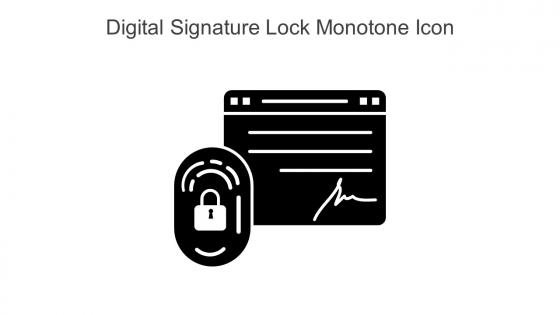 Digital Signature Lock Monotone Icon In Powerpoint Pptx Png And Editable Eps Format