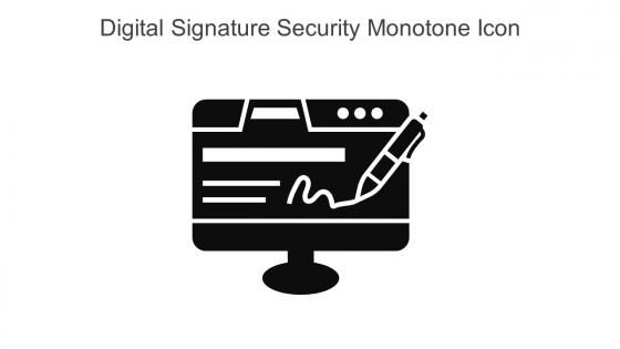Digital Signature Security Monotone Icon In Powerpoint Pptx Png And Editable Eps Format