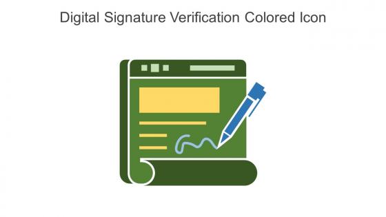 Digital Signature Verification Colored Icon In Powerpoint Pptx Png And Editable Eps Format