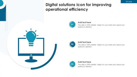 Digital Solutions Icon For Improving Operational Efficiency