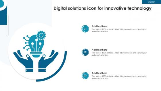 Digital Solutions Icon For Innovative Technology