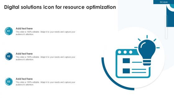 Digital Solutions Icon For Resource Optimization
