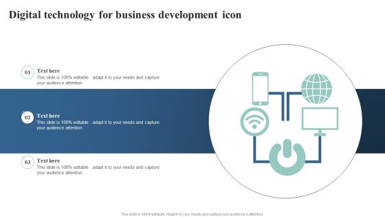 Digital Technology For Business Development Icon