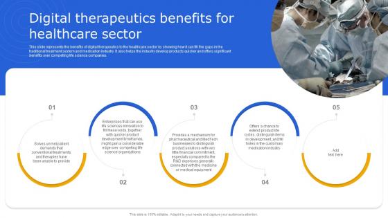 Digital Therapeutics It Digital Therapeutics Benefits For Healthcare Sector Ppt Icon Professional