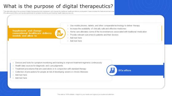 Digital Therapeutics It What Is The Purpose Of Digital Therapeutics Ppt Gallery