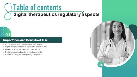 Digital Therapeutics Regulatory Aspects Table Of Contents