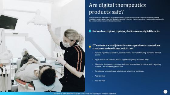 Digital Therapeutics Types Are Digital Therapeutics Products Safe Ppt Ideas