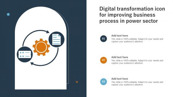 Digital Transformation Icon For Improving Business Process In Power Sector