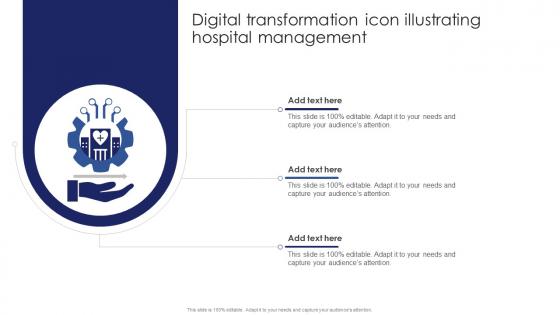 Digital Transformation Icon Illustrating Hospital Management