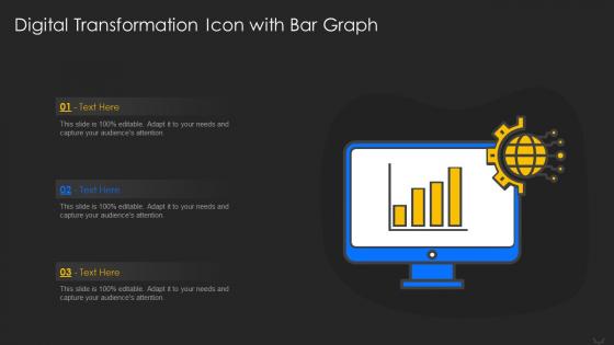 Digital Transformation Icon with Bar Graph