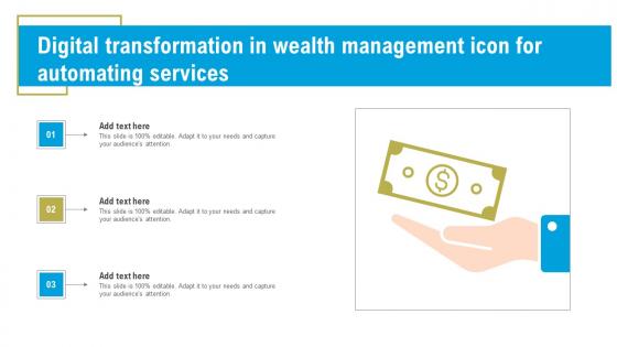 Digital Transformation In Wealth Management Icon For Automating Services