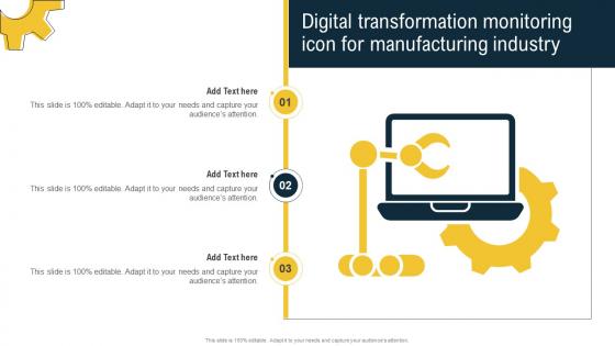 Digital Transformation Monitoring Icon For Manufacturing Industry