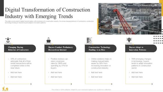 Digital Transformation Of Construction Industry With Emerging Trends