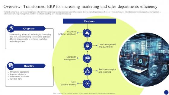 Digital Transformation Overview Transformed Erp For Increasing Marketing And Sales Departments DT SS